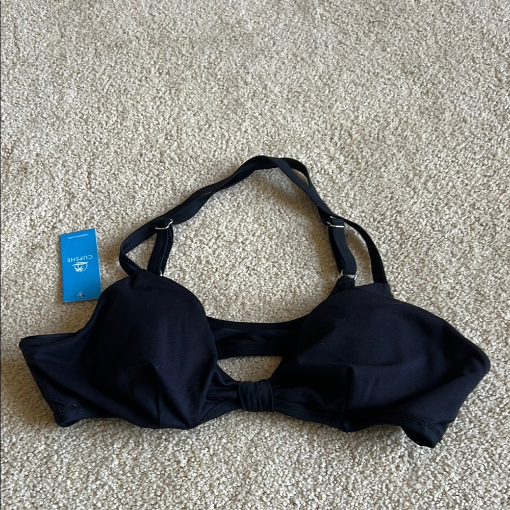 Cupshe Black Bikini with Molded Cups and Adjustable Straps